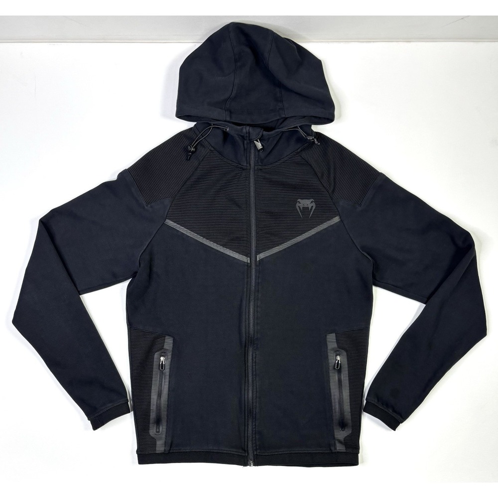 Venum Jacket Men's Large Black Full Zip Hoodie Athletic Track MMA UFC Training